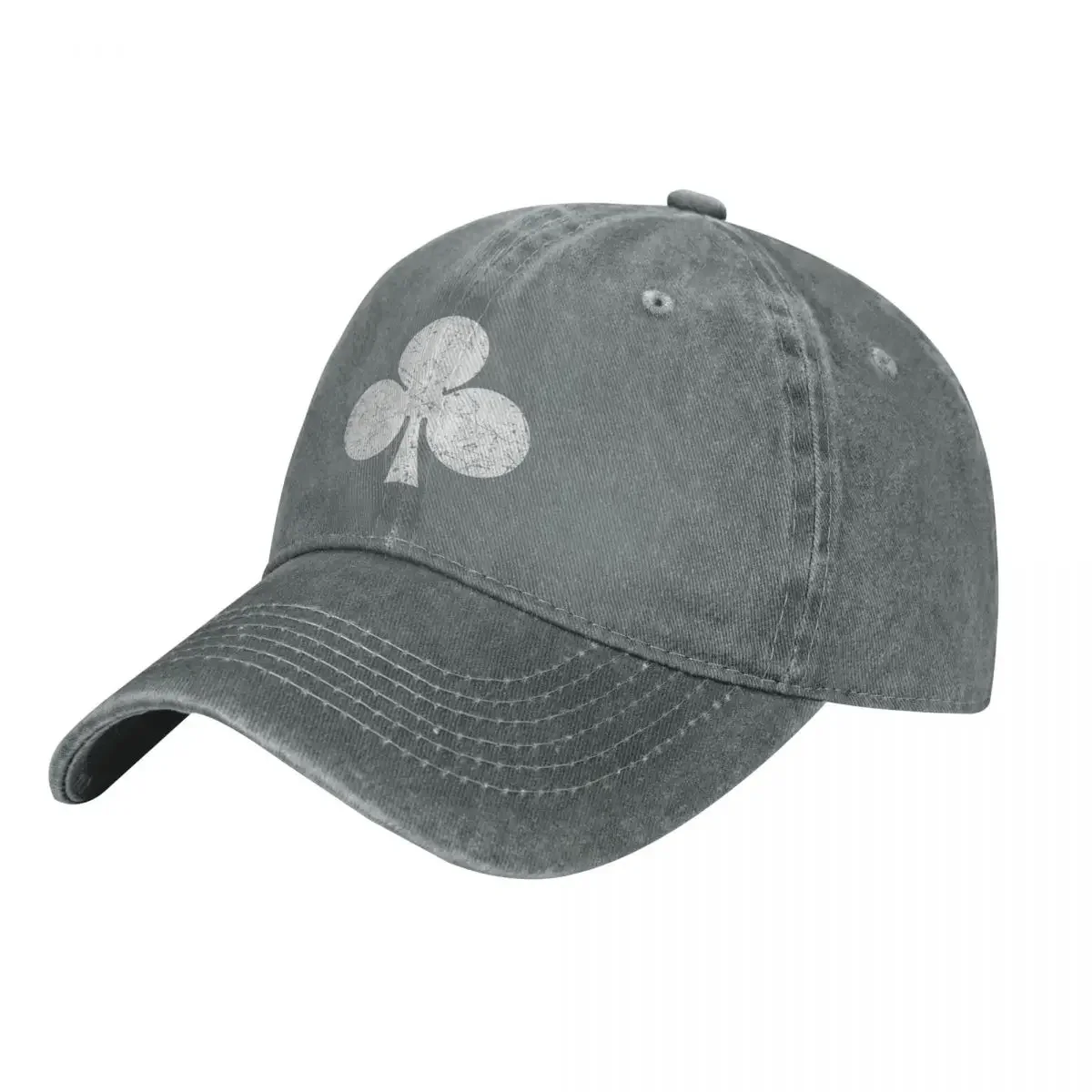 

Clubs Sign Playing Cards Clover White Cap Cowboy Hat anime golf hat men cap Women's