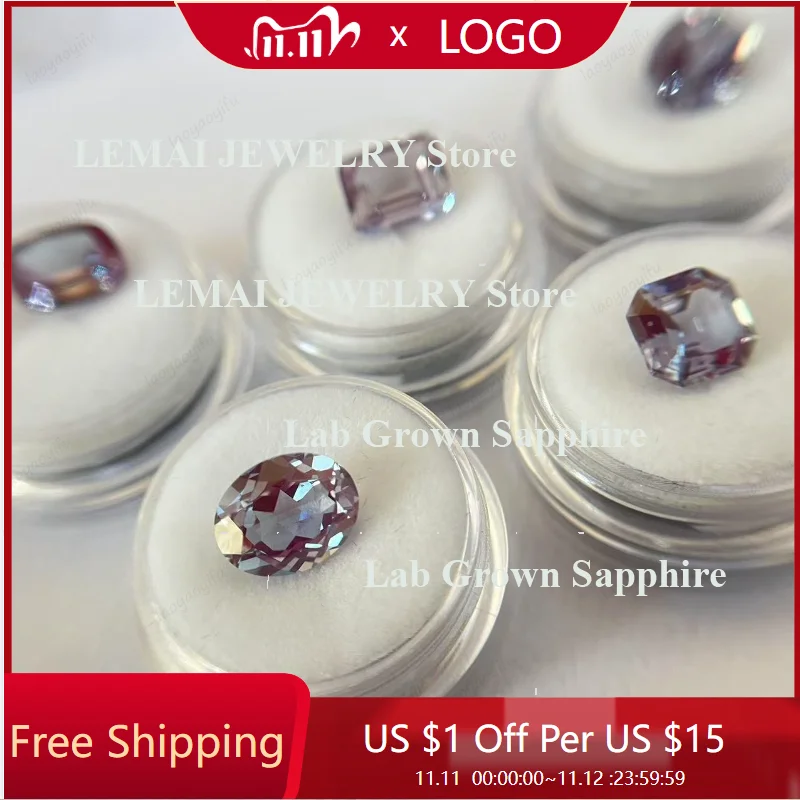 

Top Lab Grown Alexandrite Stone Multiple Shape Purple Color Charms Beads for DIY Jewelry Making Materials Selectable Certificate