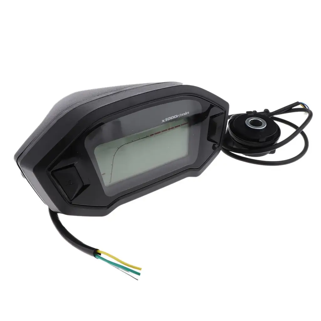 

Motorcycle LCD Digital Speedometer Odometer Tachometer Multi-function Panel for 12V Scooter Bike