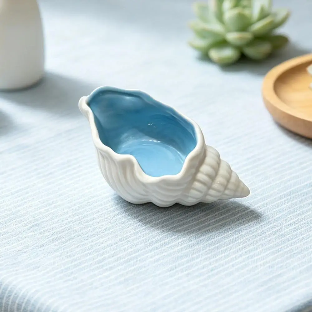 Small Jewelry Storage Dish Compact Ring Earring Tray Shell Jewelry Tray Ceramic Organizer Ocean-themed Compact Storage Dish