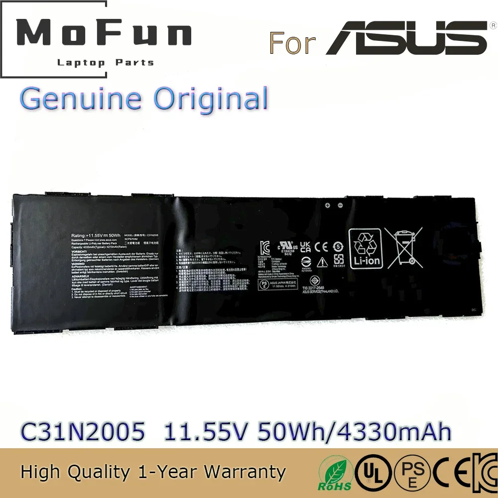 

Совершенно новый оригинальный аккумулятор для ноутбука C31N2005 11,55 В 4335 мАч для Asus Chromebook CX9 CX9400CEA CX3 CX3400FMA 0B200- 03810000 и т. д.