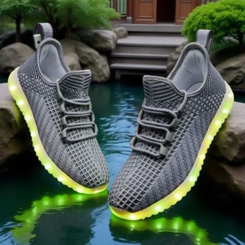 Daily casual men's dazzling lights shoes breathable fashion soft men's shoes sports shoes light and breathable