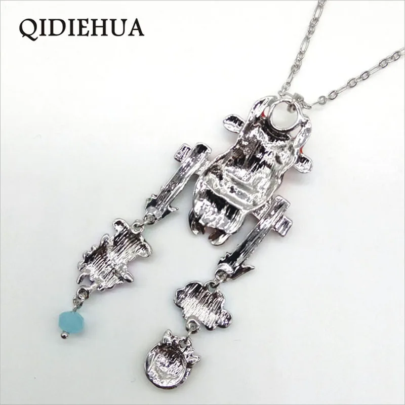Statement Maxi Enamel Animal Long Necklace Alloy Pendant Chain Collar For Women Pets Accessories Fashion Jewelry Wholesale