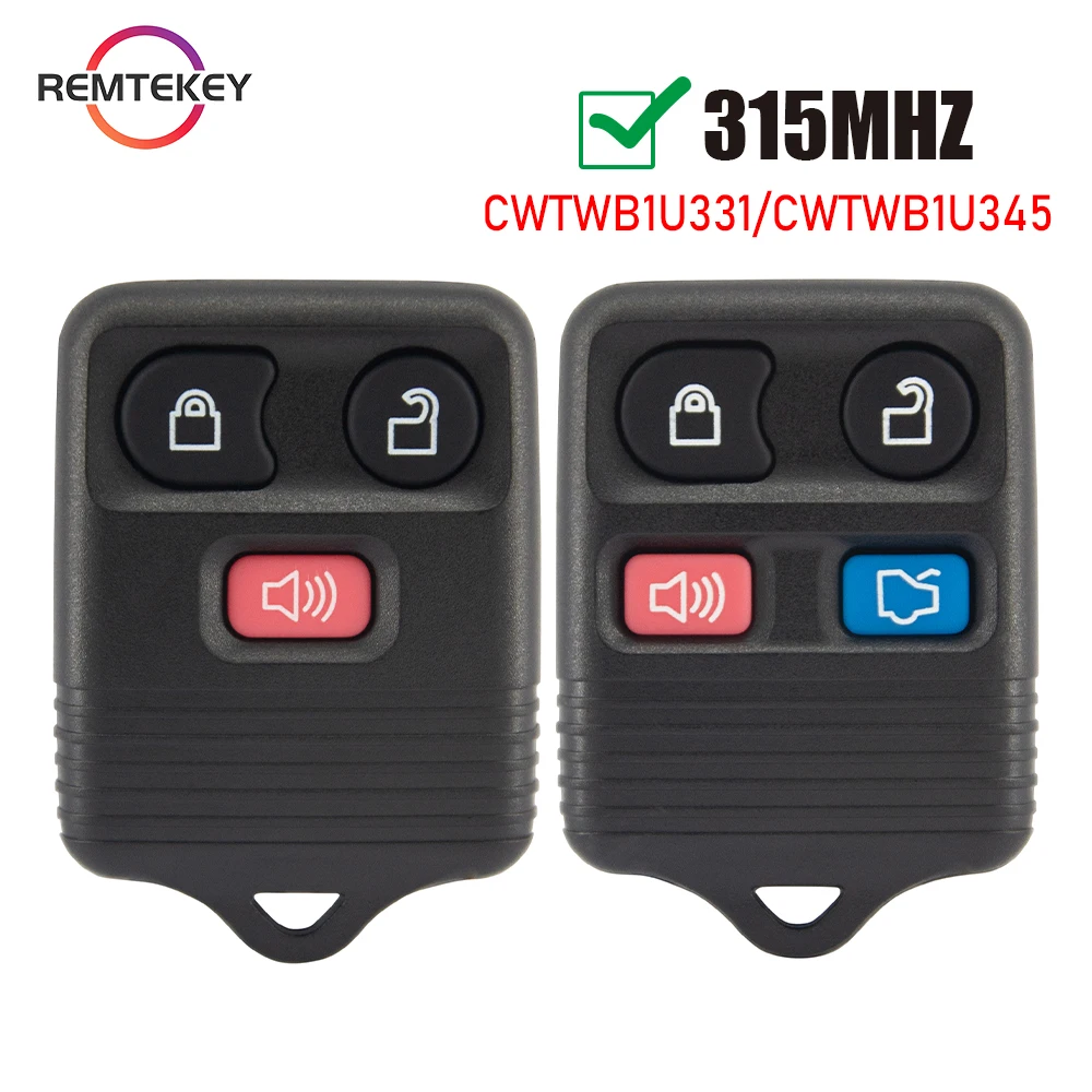 

REMTEKEY Remote fob FCC CWTWB1U331/CWTWB1U345 3/4 Button 315Mhz for Ford Edge Escape Explorer 2L2T-15K601-BA