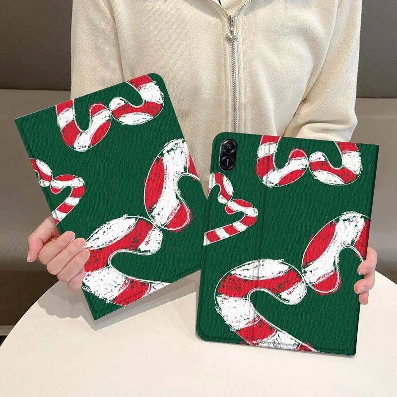 

Christmas Cane Candy Cartoon For Honor Magic Pad 6 7 X8 V6 V7 Pro V8 X9 8 V8 9 13 X8a 2 V9 GT X9a X9 GT2 13.3 Inch Tablet Case