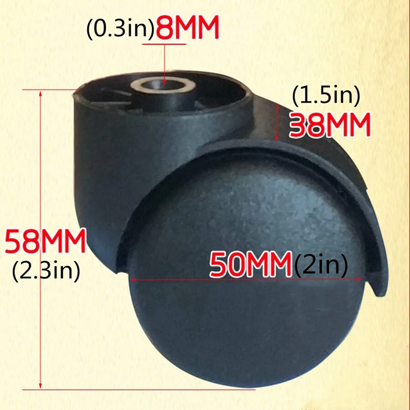 عجلات كرسي مكتب ، عجلات دوارة بديلة ، عجلات متينة للأثاث ، 2 بوصة ، 5 روض