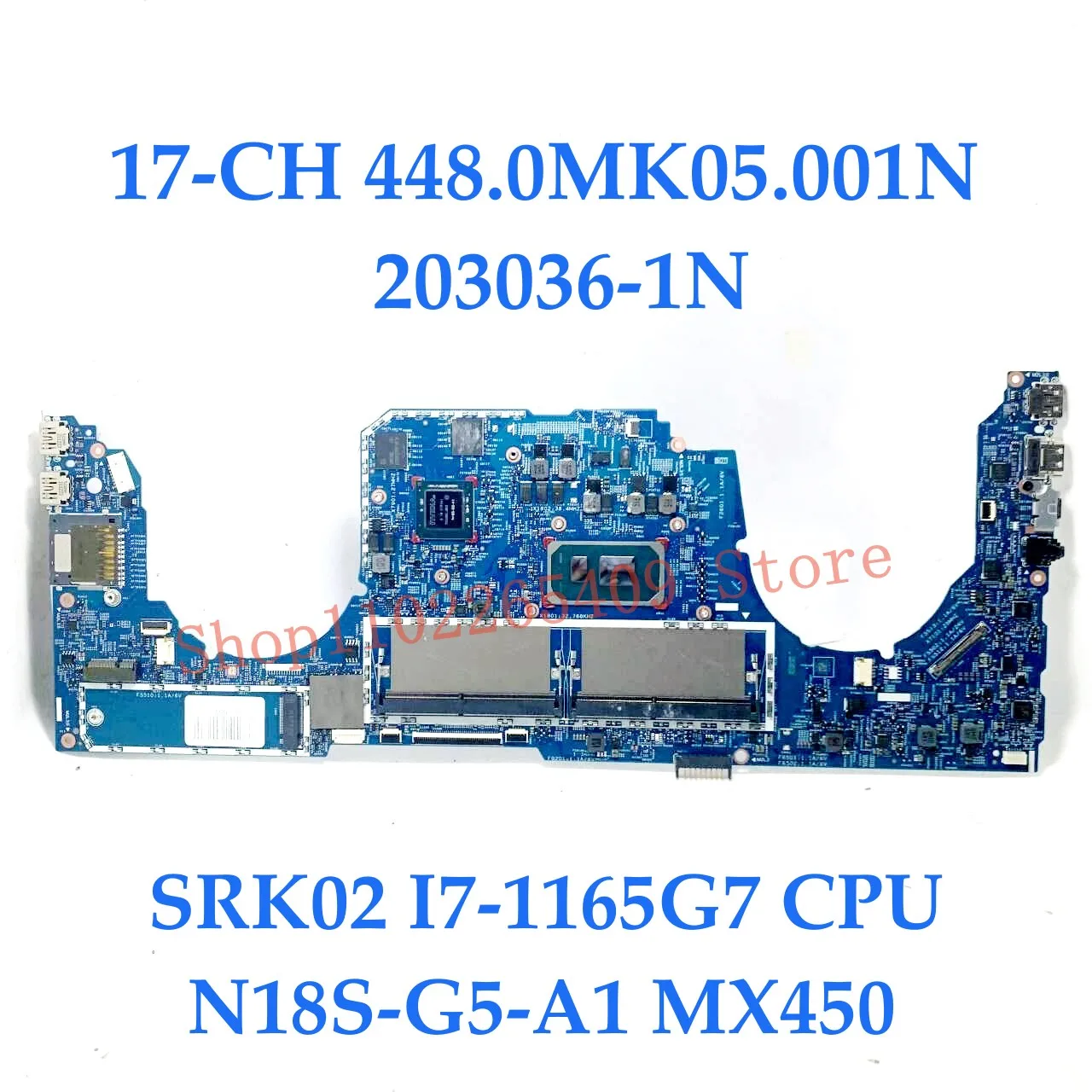 M82902-601 Mainboard For HP 17-CH 14-DY 203036-1N 448.0MK05.001N/448.0MK06.001N With I7-1165G7/I7-1195G7 CPU GM/MX450 100%Tested