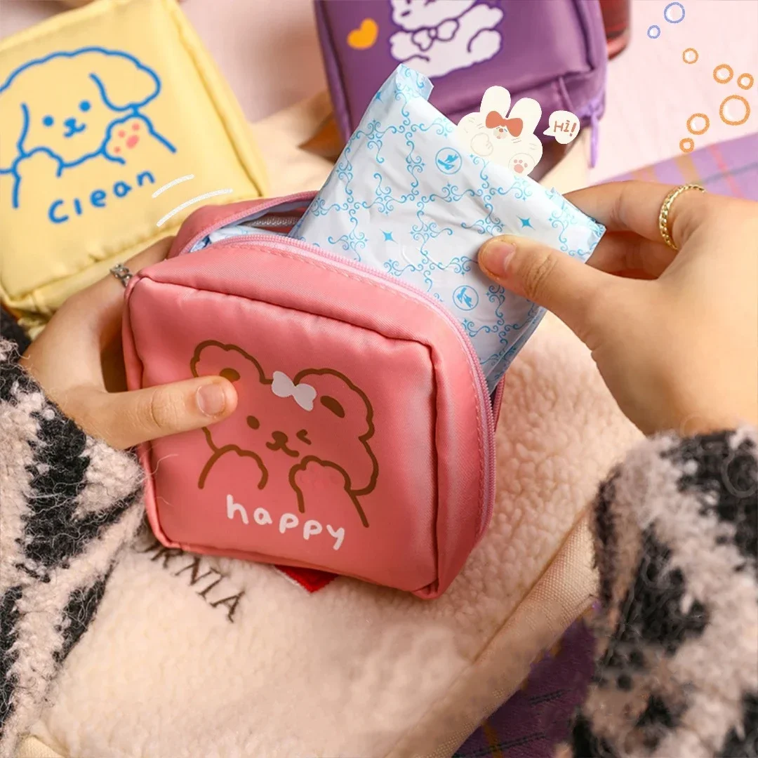 Portable Cute Tampon Storage Bag Multi-Purpose Sanitary Pad Cosmetic Bag Headphone Case Coin Purse Women Mini Travel Organizers