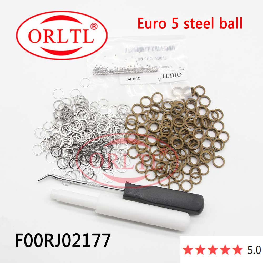 

200PCS F00RJ02177 Common Rail Injector Gasket Kit F 00R J02 177 F00VC05001 Steel Ball 1.34mm FOORJO2177 Sealing O-Ring