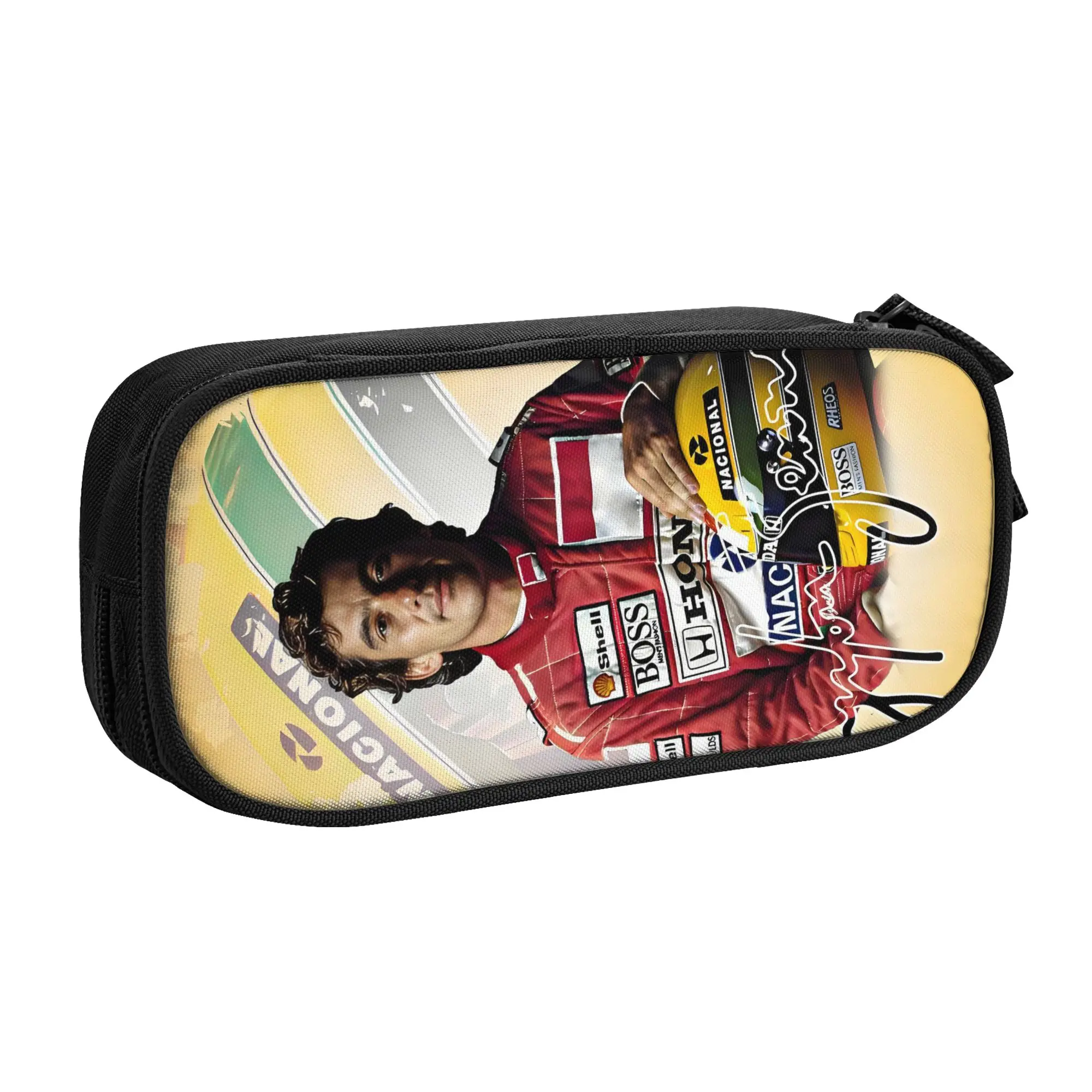 Brazilian A-Ayrtons Racing Cute S-Sennas Pencil Cases Boys Girls Large Capacity Pencil Pouch School Supplies