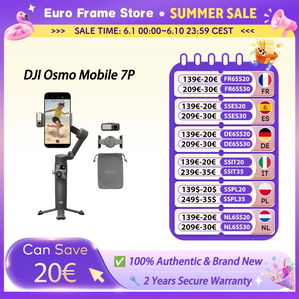 DJI Osmo Mobile 7P, estabilización robusta de 3 ejes, 10 horas de duración de l…