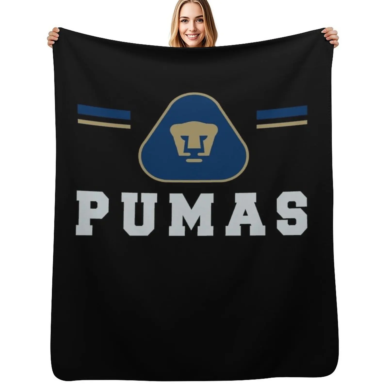 

Pumas Unam - Mexican Soccer Team Family Gifts Throw Blanket Shaggy Furry Soft Blanket for Bedroom Living Room