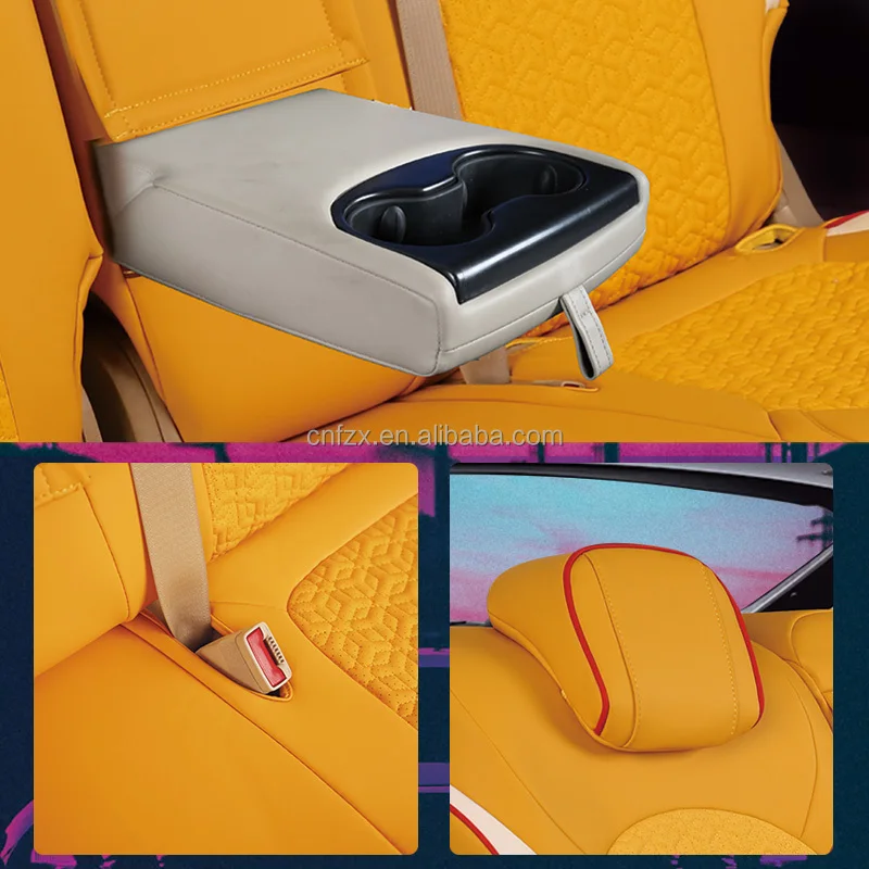 2026 Fashionable Leather Car Seat Covers for Tesla Waterproof Full Surrounded 5 Seats Car Seat Protector - view 5