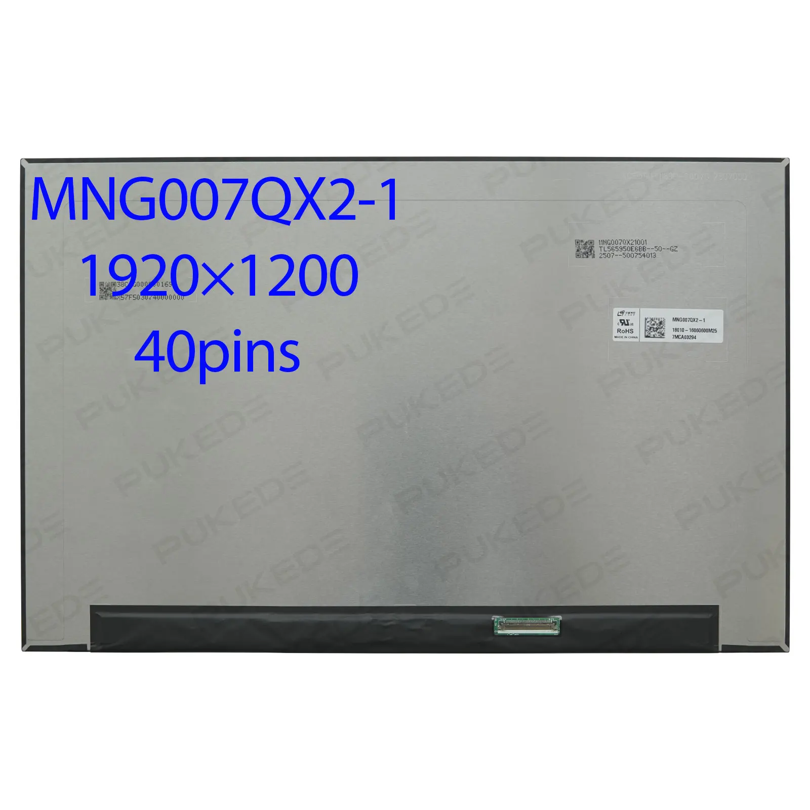 16.0"Inch 144Hz Laptop LCD Screen MNG007QX2-1 IPS Panel Display replacement 1920x1200 edp 40Pin