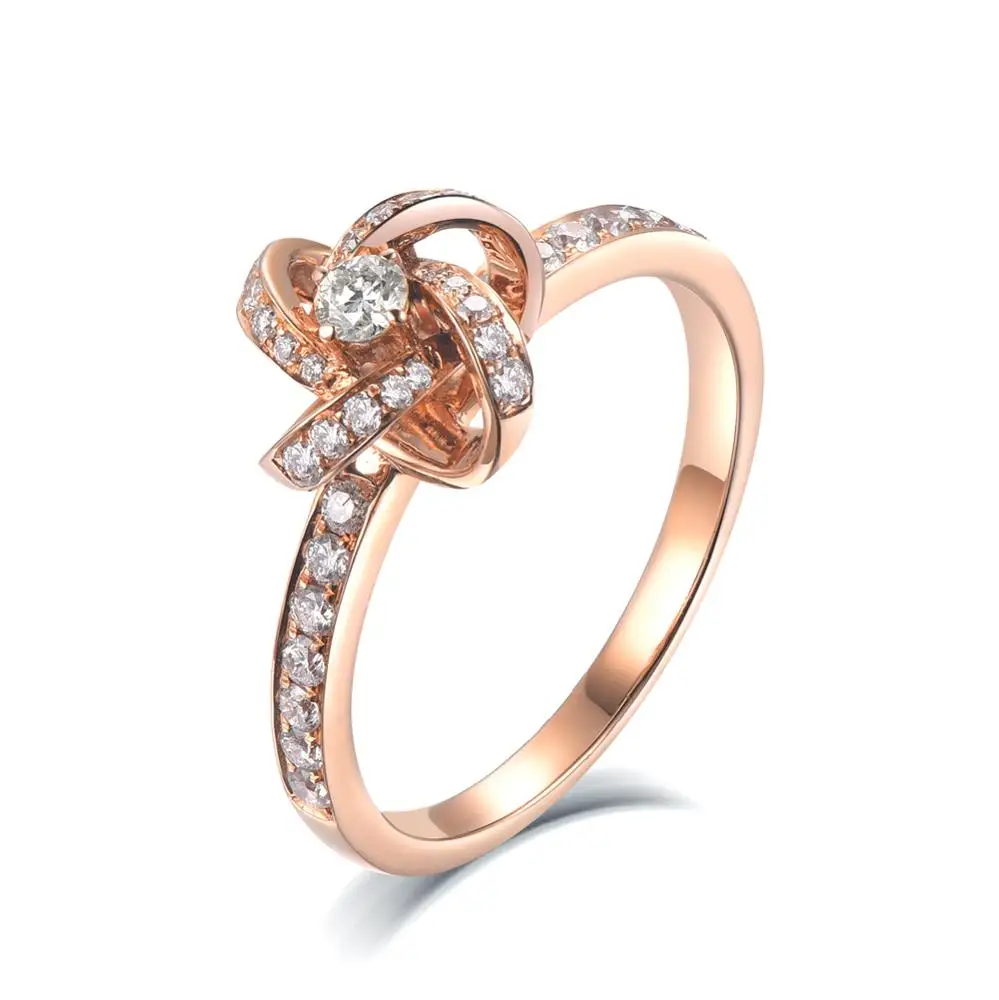 

Ювелирное кольцо с натуральным бриллиантом и звездами Солнца, 3 грамм, розовое золото 18 карат, предложение, кольцо для женщин, обручальное кольцо