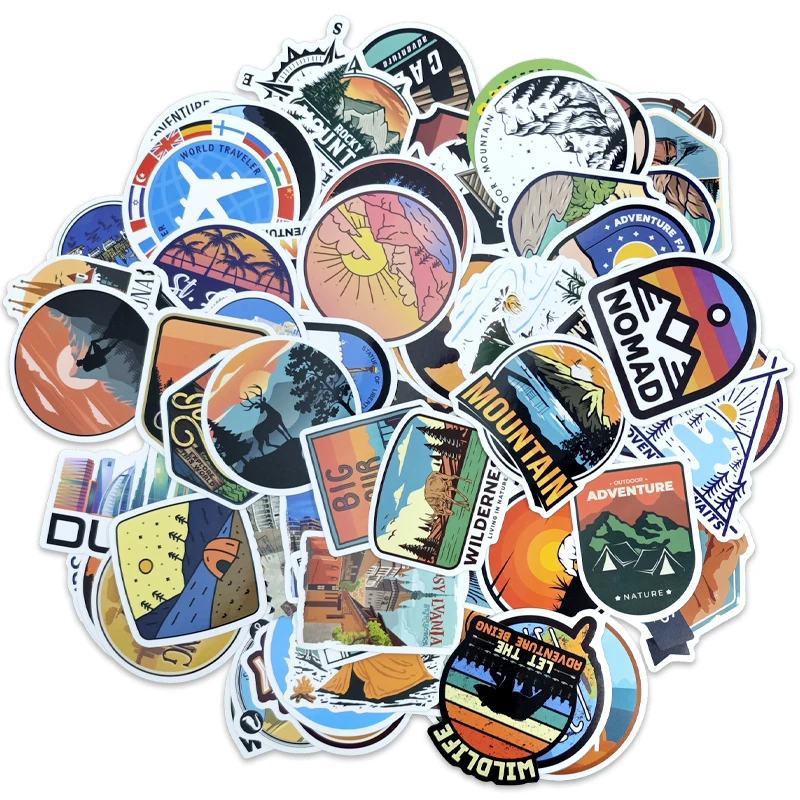 100PCS Travel Landmark Stickers Children Landmark Cognition Learning Stickers Toys Desktop Sticker Manual Decorative Sticker Toy