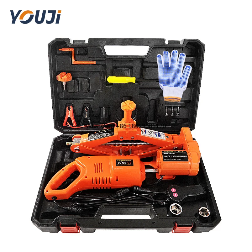 3Ton Car Scissor Jacks and Electric Wrench jack Electric Car Jack And Electric Impact Wrench for Vehicle Lift Jack Tool Set