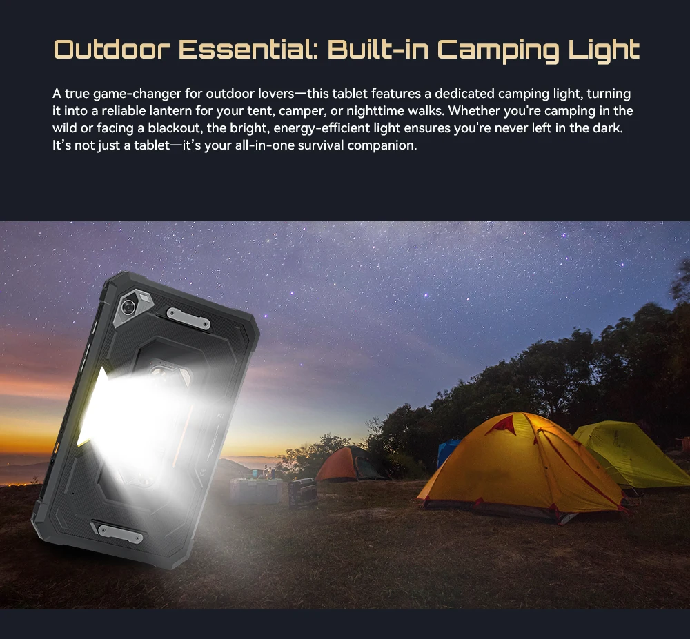 [Shipping From Poland] Cubot Tab KingKong Mini Android 15 Rugged Tablet 16GB(6+10) 128GB 10200mAh 8.68'' 90Hz Camping Light 48MP