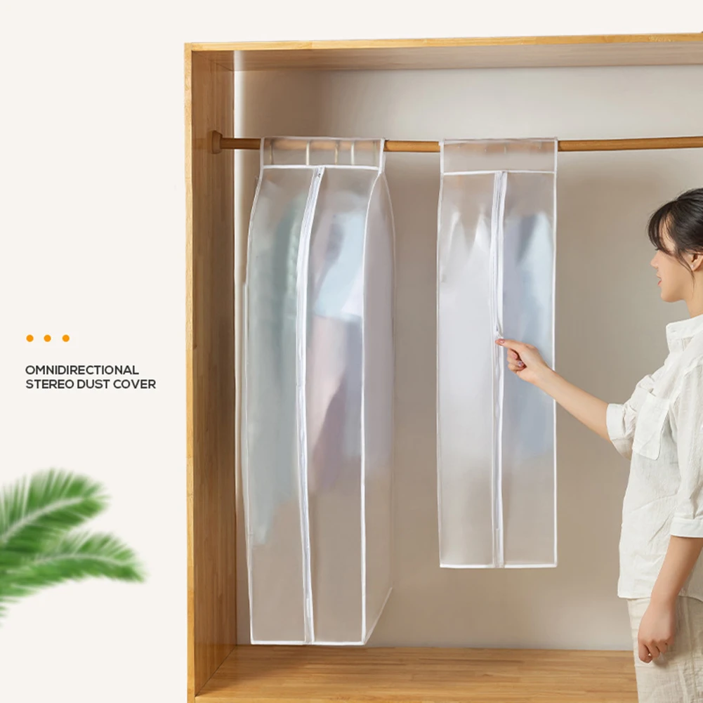 Clothes Organizer Dust Cover Large Capacity Waterproof Garment Storage Bag Translucent Design PEVA Material 60 30 90cm