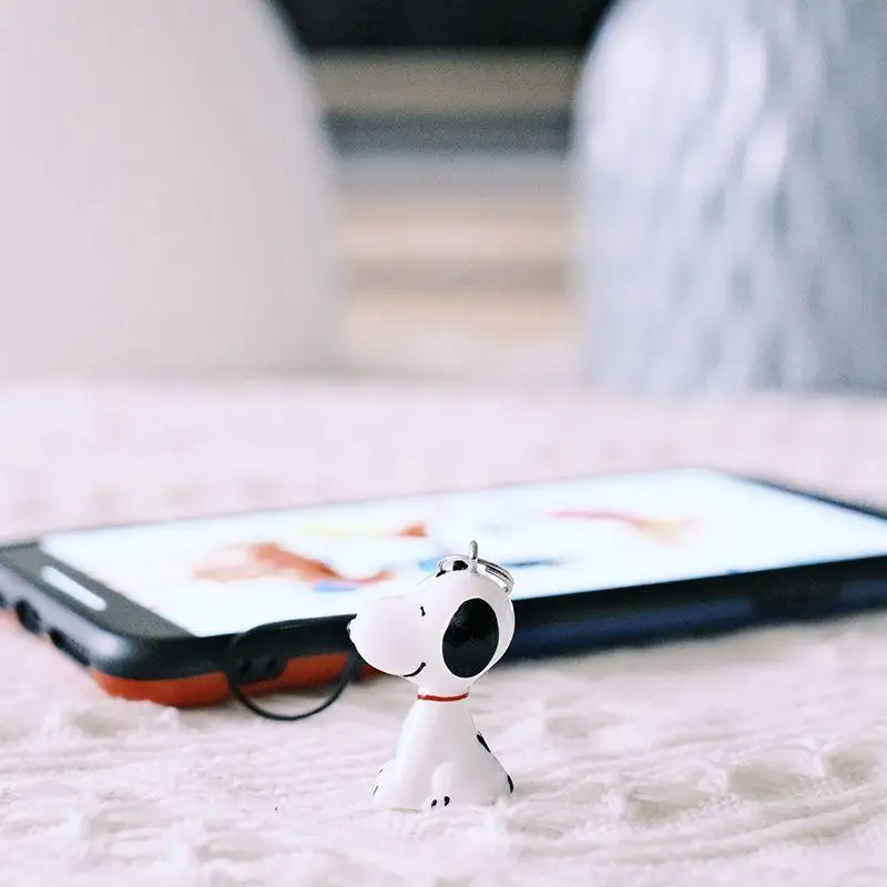 

New Kawaii Miniso Snoopy Cartoon Handmade Cell Phone Chain Cute Bag Pendant Keychain Hanging Jewelry for Friend Birthday Gifts