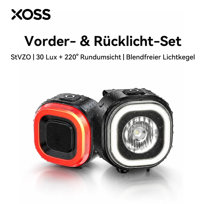 30Lux Fahrrad Vorder- & Rücklicht Set, StVZO blendfrei, IPX5 wasserdicht, USB-C wiederaufladbar, lange Laufzeit für MTB Rennrad – Detail 1