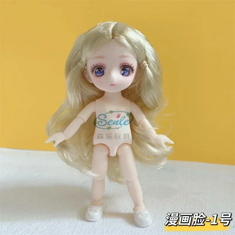 1/8 Bjd Anime Doll 13 Movable Joint Nude Baby Color Blue Green Red Purple Eyes Surprise Gift Toy Girl 16/23cm Plaything