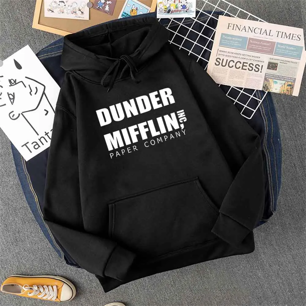 Dunder Mifflin Paper Hoodie Men Women's Casual Sports Cool Hoodies Printed Fleece Oversized Hoodie Fashion Hip Hop Street Sweate