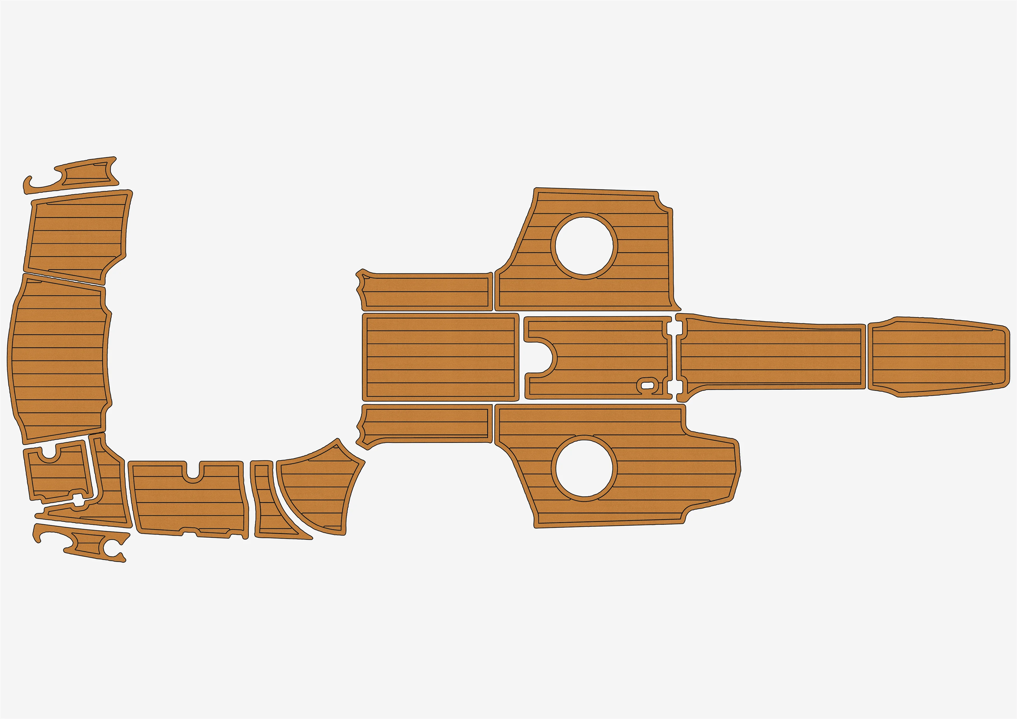 

Non-Slip EVA Faux Teak Marine Mat Self-Adhesive 6mm Yacht Cockpit Pad for 2016-2019 Chaparral 246 SSI Boat Decking Easy Install