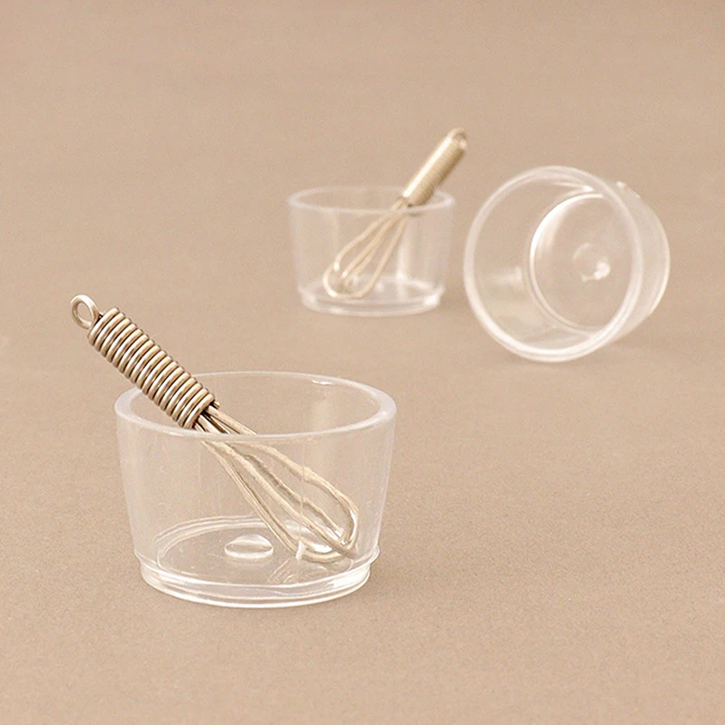 Miniature Kitchen Set with Egg Bowl, Rolling Pin, Pan, Beater for Doll House