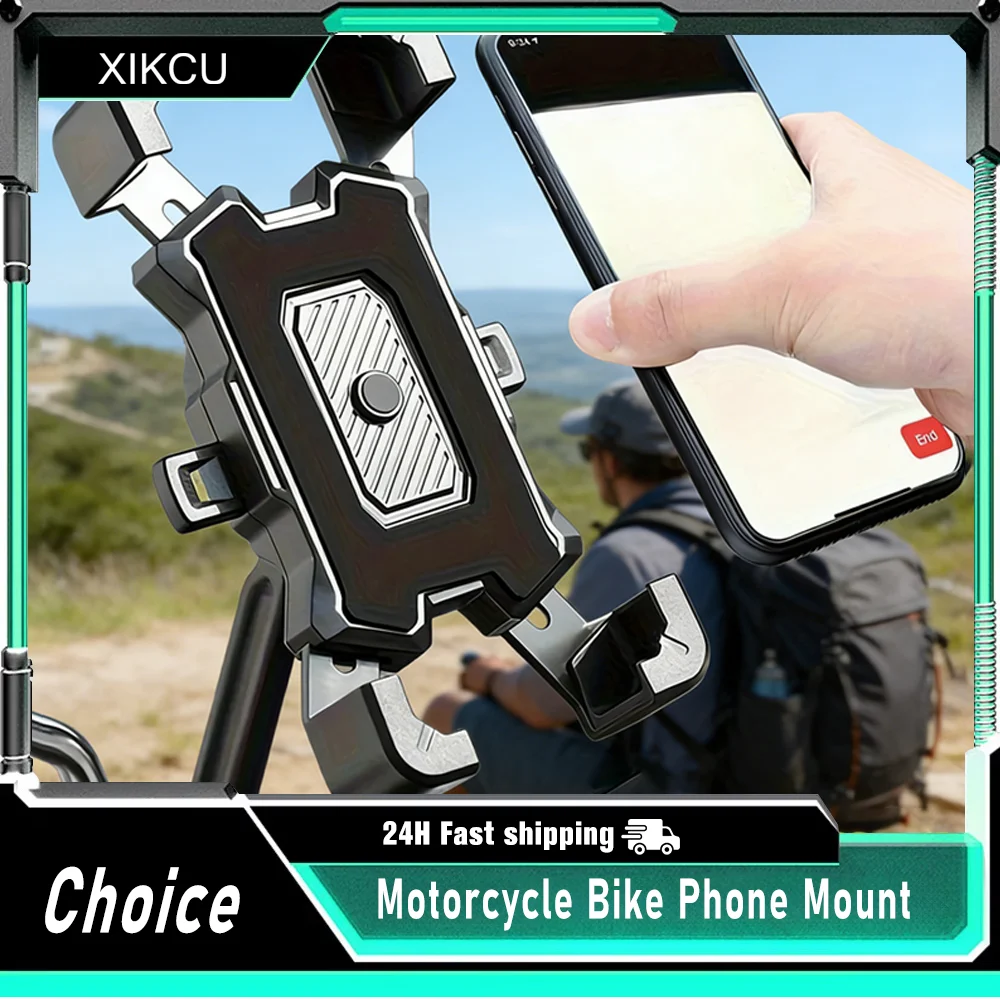 

Upgraded Bicycle Motorcycle General Universal Mobile Phone Holder Navigation Bracket For iPhone 17 16 15 Pro Max Samsung Xiaomi