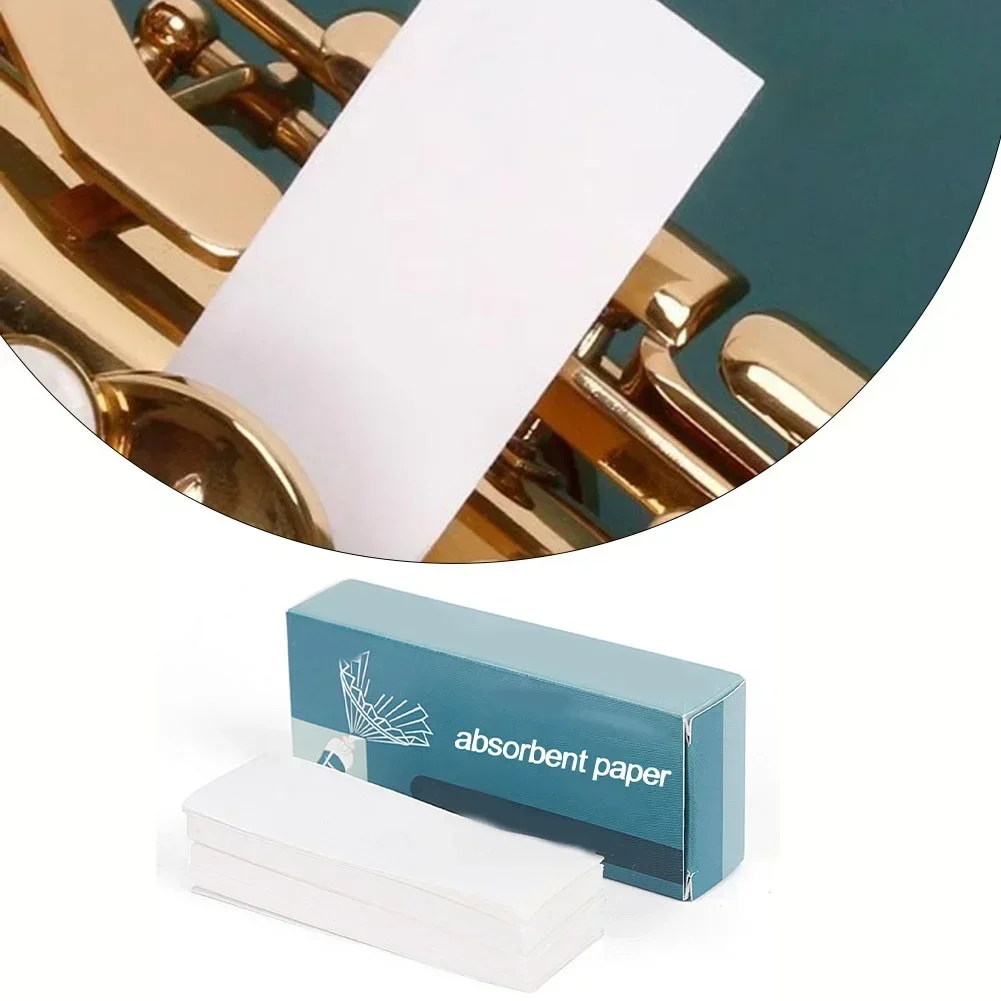 Flute Saxophone Clarinet Button Absorbent Paper Clean Care Sheet Anti-Sticky Papers Drying Absorbent Cleaner Sax Accessories