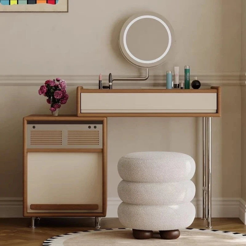 

French dresser chest retro style room retractable storage integrated bedroom boxwood small apartment makeup table