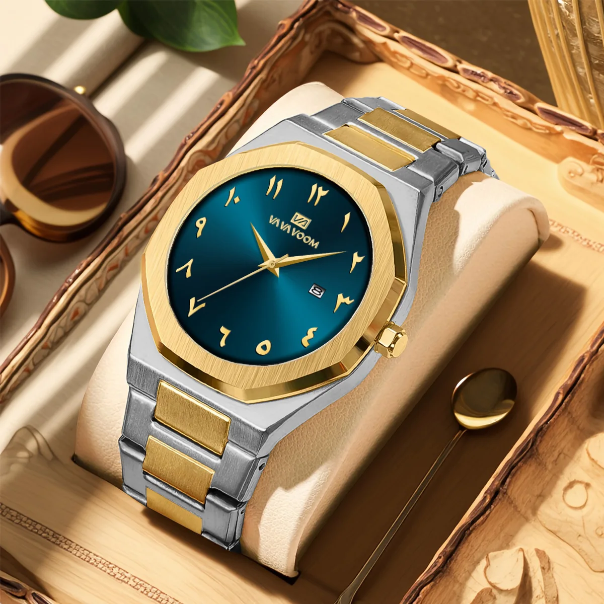 

VA VA VOOM лучший бренд, оригинальные модные кварцевые часы из нержавеющей стали 42 мм, модные мужские черные спортивные часы в деловом стиле