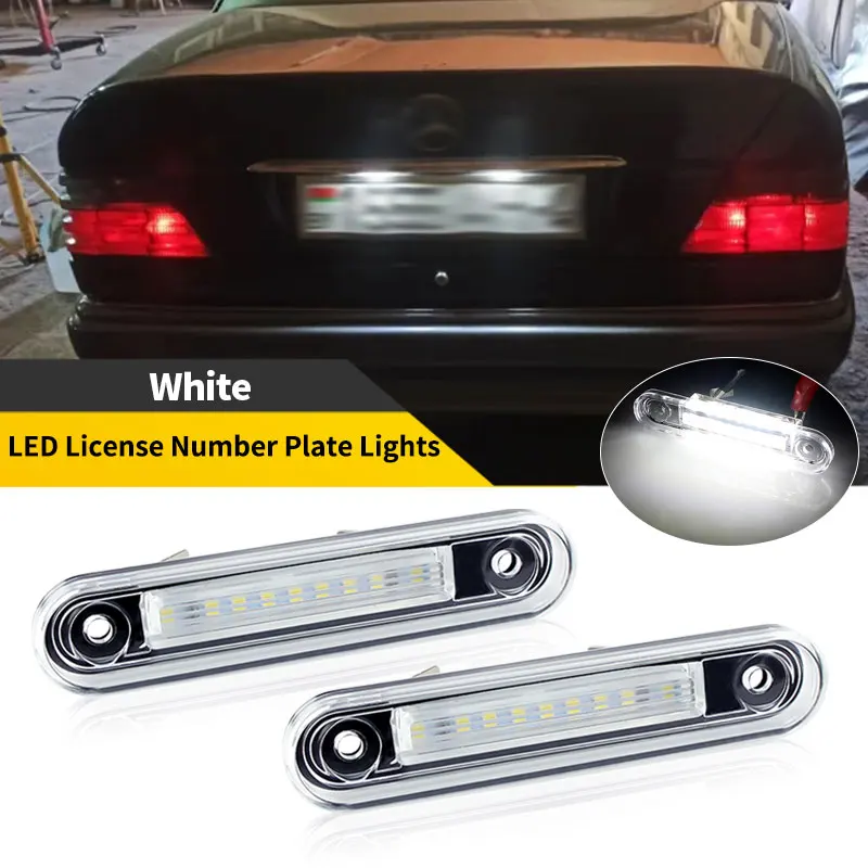 2PCS White LED License Number Plate Light For Mercedes Benz W124 W201 E190 E200 E220 E300 E280 E320 E500 W202 C180 C200 C230