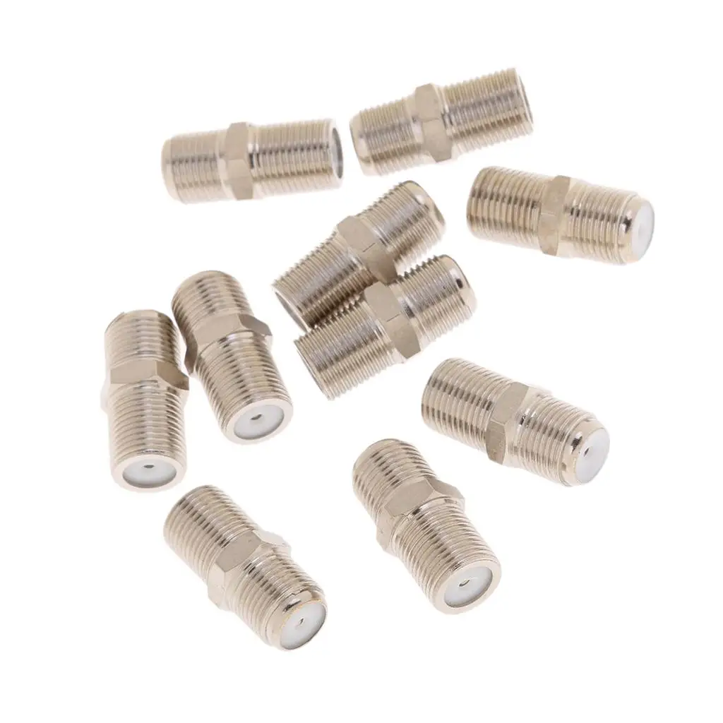 

10Pieces F Type RG6 Female To Female Coaxial Barrel Joiner Adapter Connector