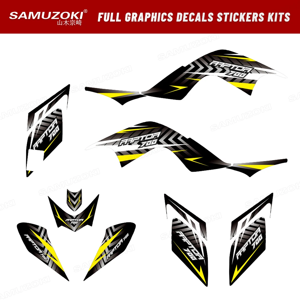 

Fit for Yamaha Raptor 700 YFM 700 2006 2007 2008 2009 2010 2011 2012 ATV Decor Graphic Decals Thickened Background Sticker Kit