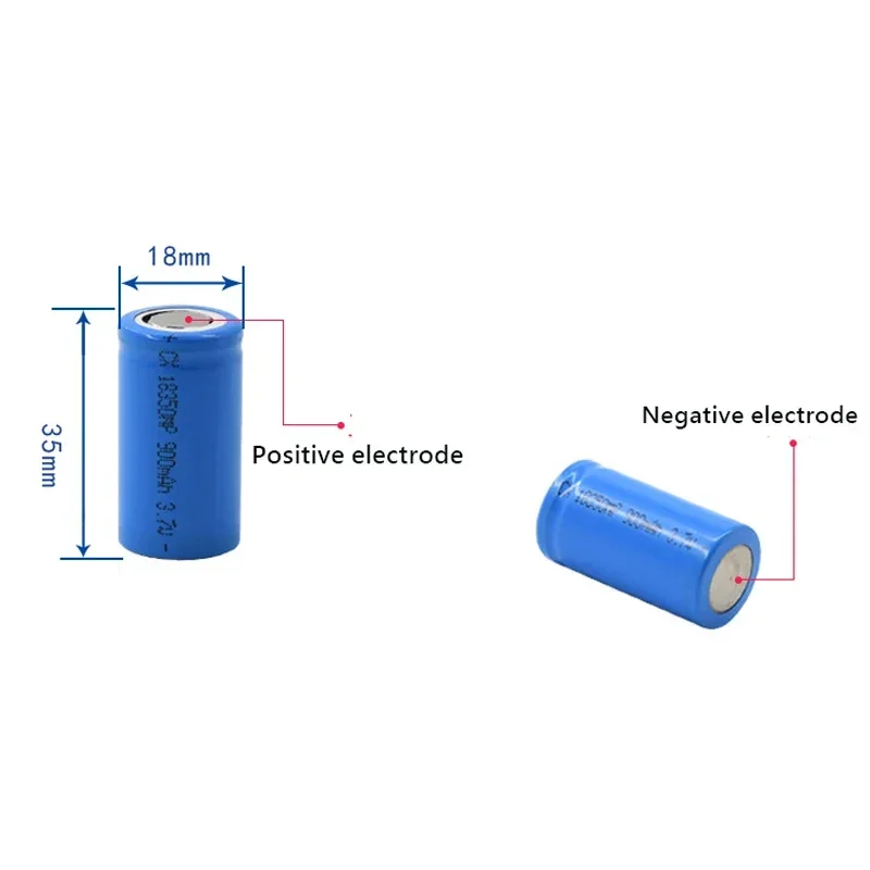 18350 battery 900mAh  Rechargeable lithium ion Battery ICR18350 High drain Li-ion cell for flashlight torch power device view 2