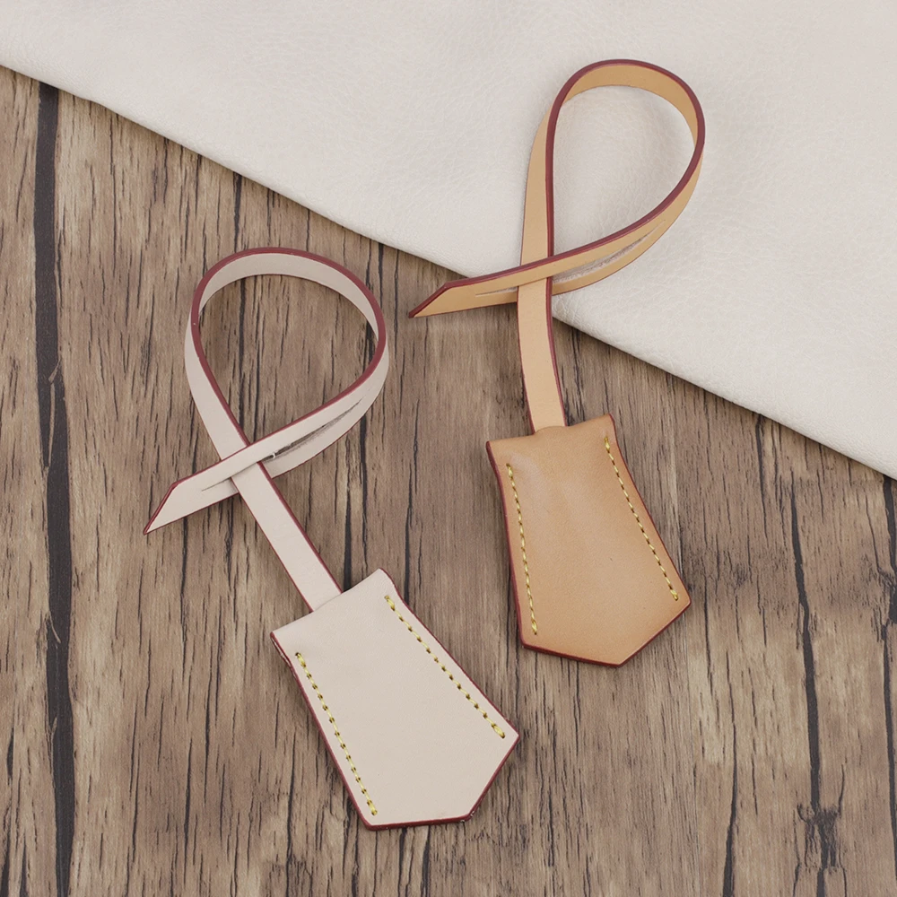 Handbag Strap Luggage Tag Hang Tag For Women Fashion Bag Decoration Natural Vachetta Leather Travel Luggage Tag Accessories