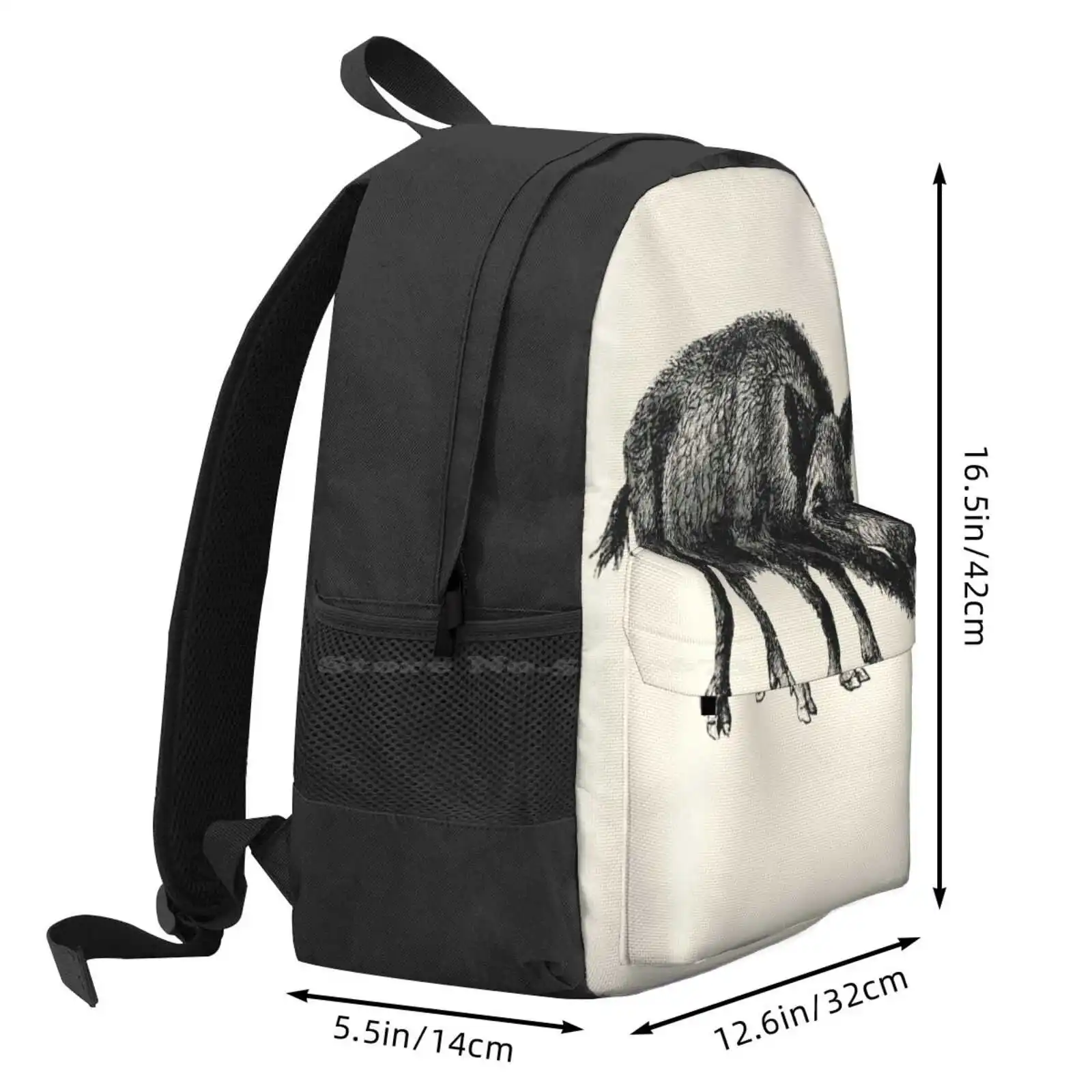 Vintage Wild Zwijn Hot Sale Schooltas Rugzak Mode Tassen Dierlijk Zwijn Slagtanden Schattige Natuur Wilde Wilde Dieren Bos Retro Hipster