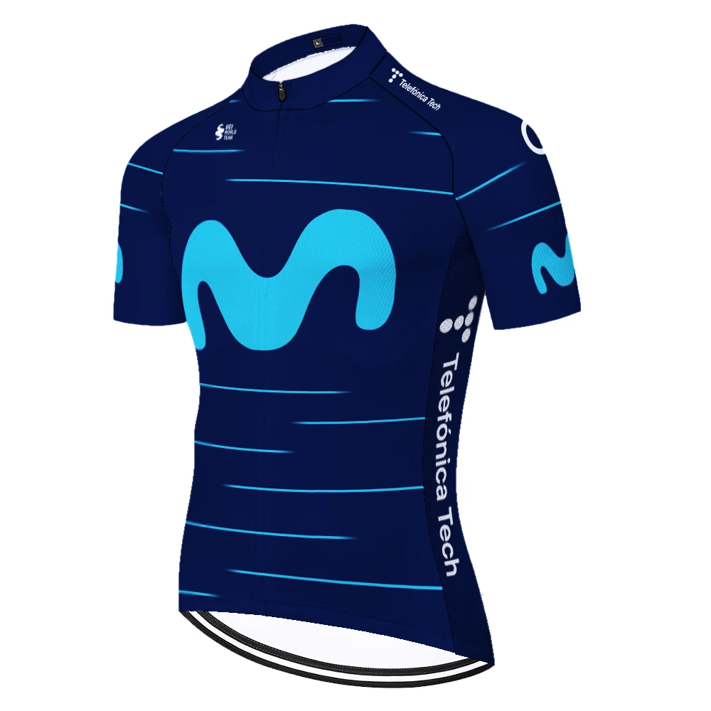 Movistar-Manga Curta Ciclismo Jersey, MTB Camisa da bicicleta, Ciclismo Vestuário, Camisa Racing Verão, Filme, 2023