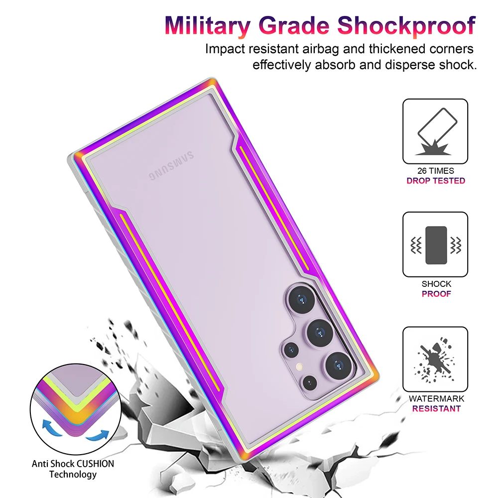 Shockproof Protection Case For Samsung Galaxy S24 Ultra Galaxy S23 S22 S21 Ultra Shell Durable Aluminium Frame Anit Drop Cover