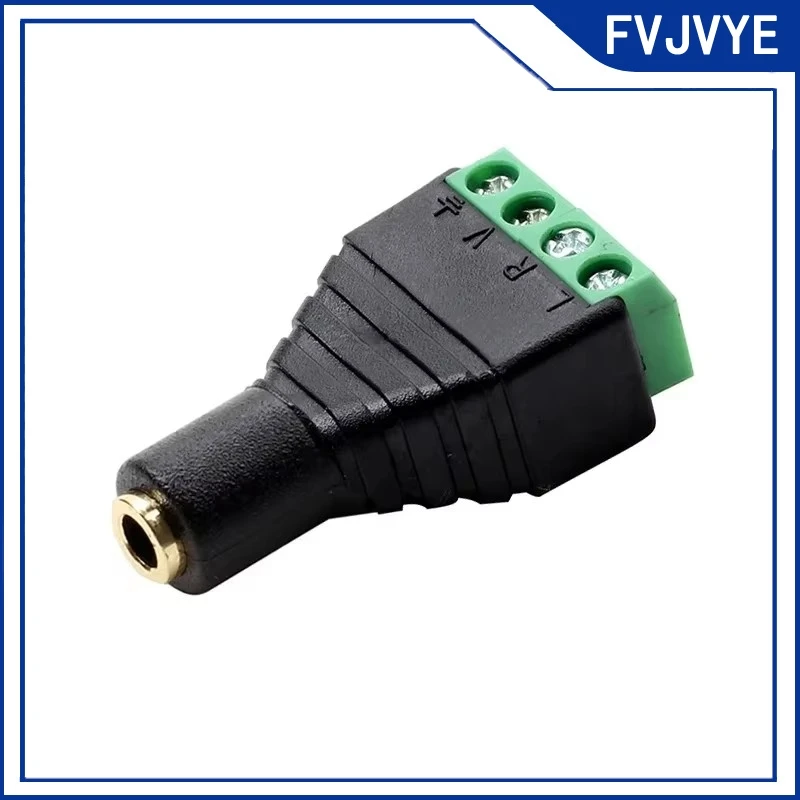 5/10pcs 3.5mm 4 Pole Female Stereo Audio Video To 4Pin Screw Terminal Female Headphone Balun Terminal Block Plug Connector .A2