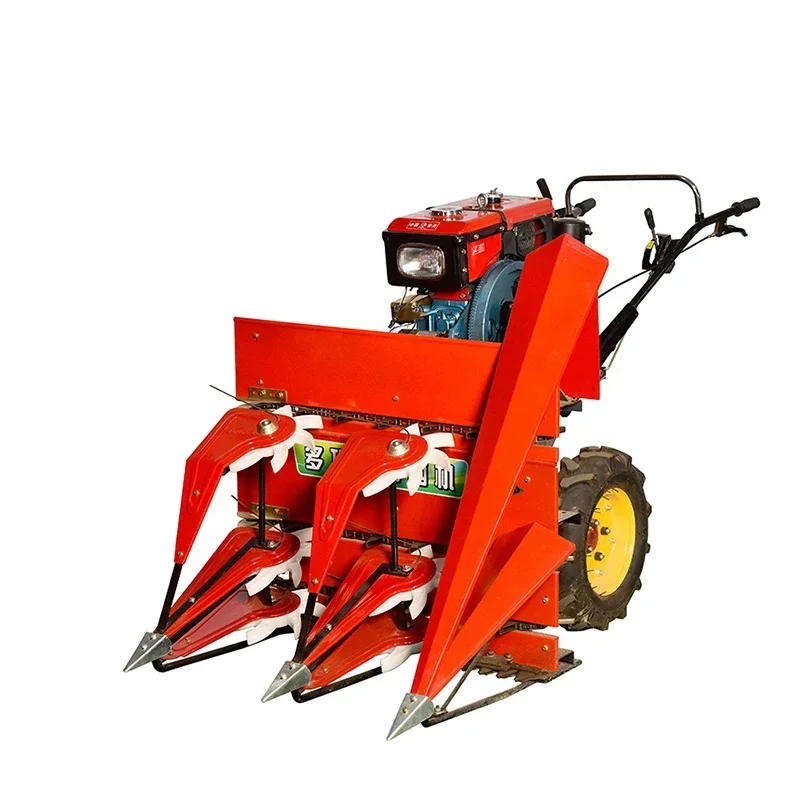 For 8 Horsepower Water-cooled Diesel 0.8 meter Width high quality Walking Tractor Reaper pepper corn stalk harvesting machine