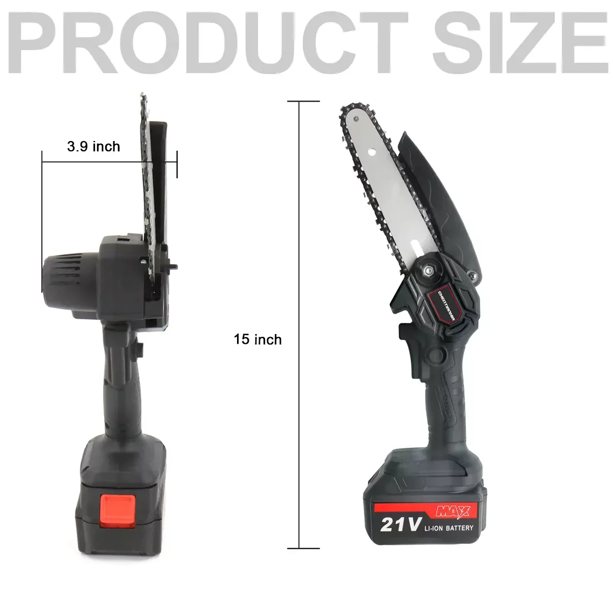 منشار كهربائي صغير 4000 وات 4&6 بوصة قاطع خشب منشار كهربائي بيد واحدة مع بطاريتين #2