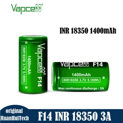 Batteria originale Vapcell F14 INR 18350 1400mAh 3A 3.7V batterie ricaricabili agli ioni di litio 18350 ad alte prestazioni per torcia elettrica