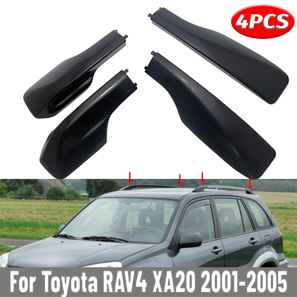 

4pcs Roof Rack Rail End Cap Luggage Car Replacement Accseeories Black For Toyota for RAV4 XA20 2001 2002 2003 2004 2005