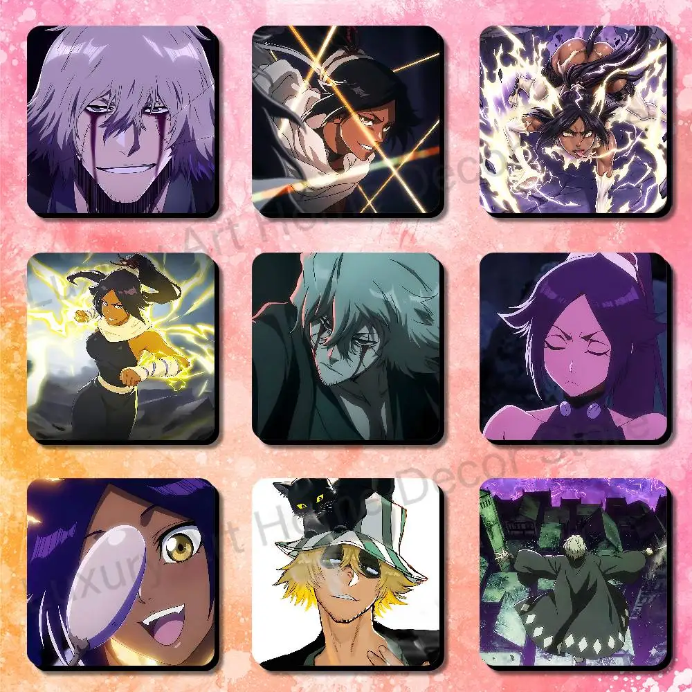 T-Thousand-Year Blood War Yoruichi Kisuke Portable Fridge Magnet 75x75mm Travel Souvenir Collectibles Kitchen Organizer