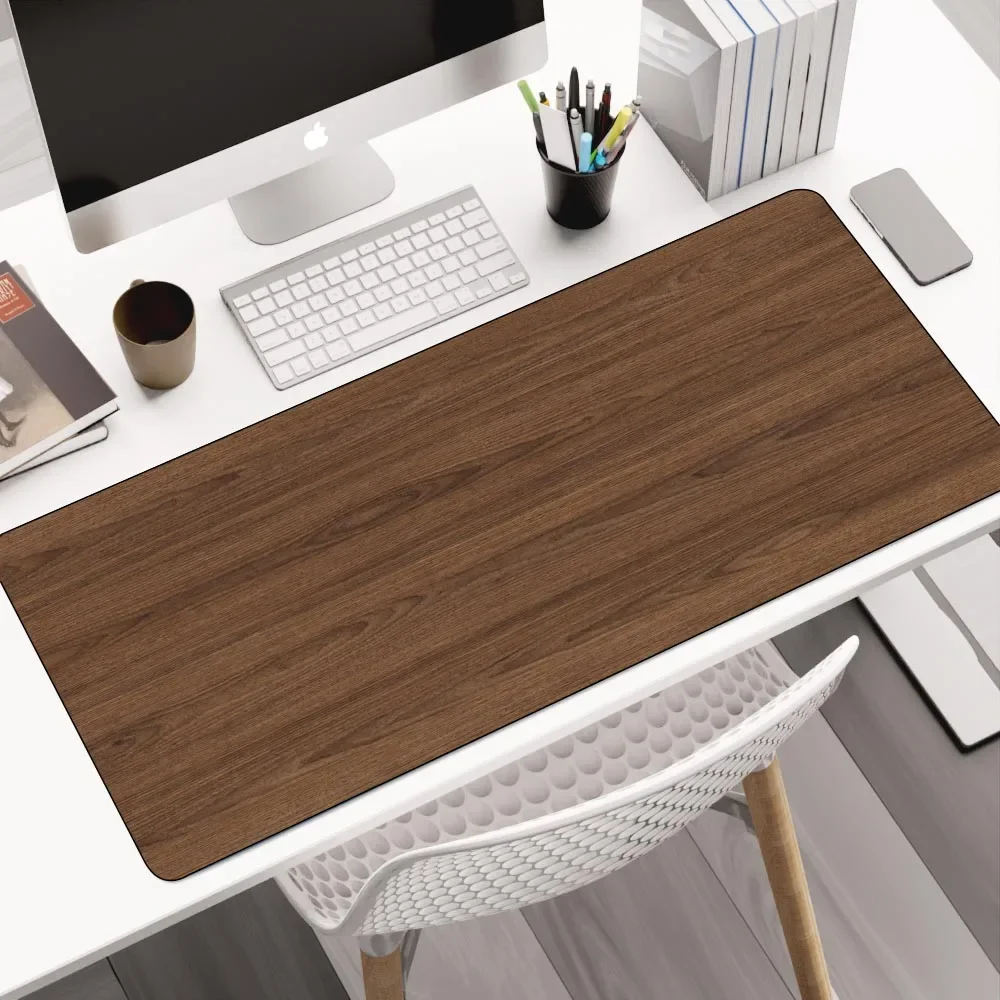 

Wood grain large mouse pad with non-slip rubber base, stitching edge, computer desk pad, desk decoration 400x900mm
