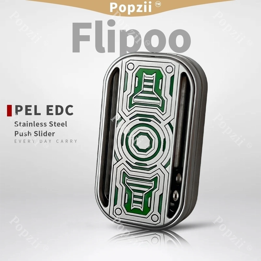 

PEL EDC Carve Flipoo: Механический магнитный фиджет-слайдер из нержавеющей стали, игрушка для снятия стресса и тревоги