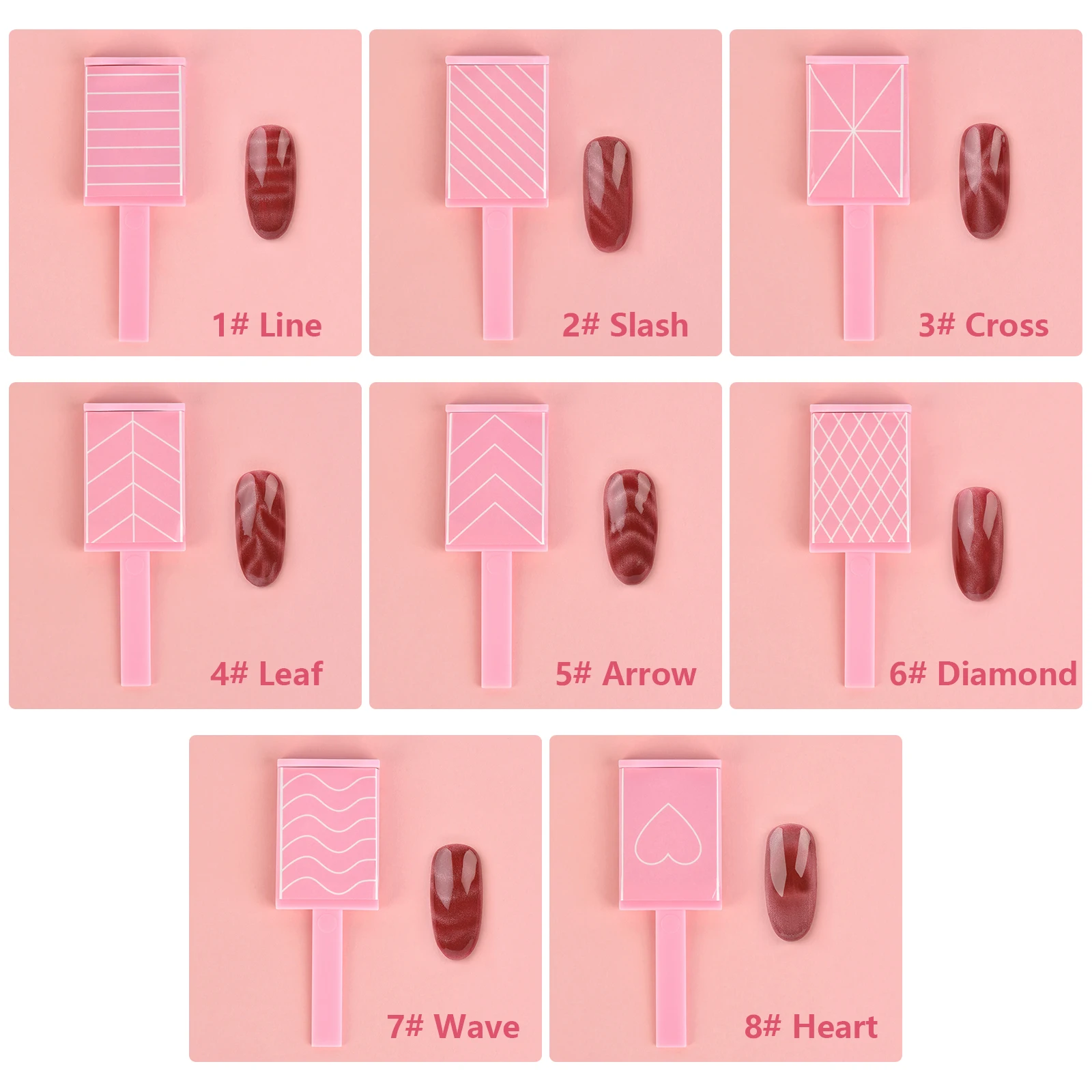 

3D Magnetic Cat Eye Gel Nail Magnet Rod 2.1*6CM Polish Nail Magnet Tool Fashion Pink DIY Manicure Tools Nail Art Magnetic Stick